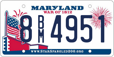 MD license plate 8BM4951