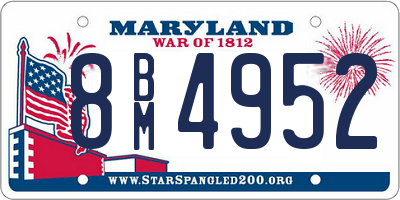 MD license plate 8BM4952