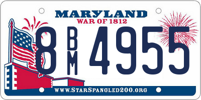 MD license plate 8BM4955