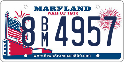 MD license plate 8BM4957