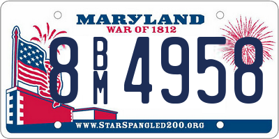 MD license plate 8BM4958