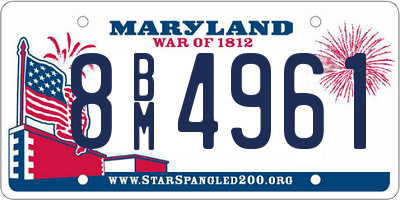 MD license plate 8BM4961