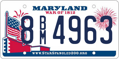 MD license plate 8BM4963