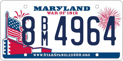 MD license plate 8BM4964