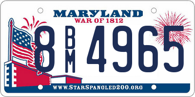 MD license plate 8BM4965