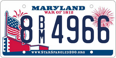 MD license plate 8BM4966