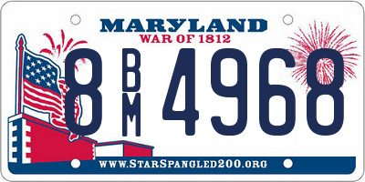 MD license plate 8BM4968