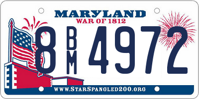 MD license plate 8BM4972