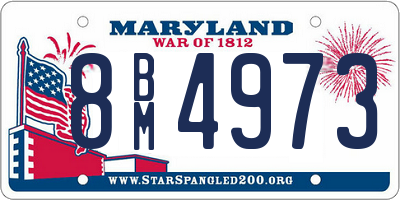 MD license plate 8BM4973