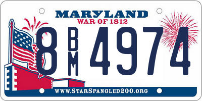 MD license plate 8BM4974