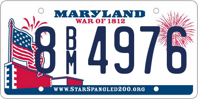 MD license plate 8BM4976