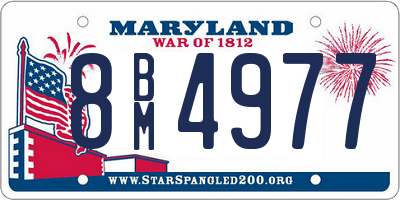 MD license plate 8BM4977