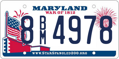 MD license plate 8BM4978