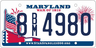 MD license plate 8BM4980