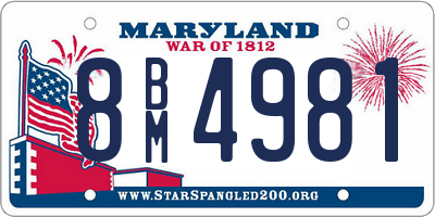 MD license plate 8BM4981