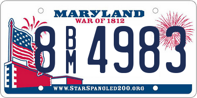 MD license plate 8BM4983