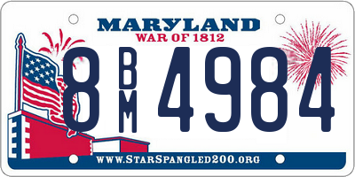 MD license plate 8BM4984