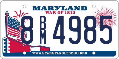 MD license plate 8BM4985