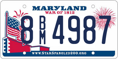 MD license plate 8BM4987