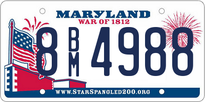 MD license plate 8BM4988