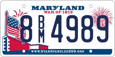 MD license plate 8BM4989