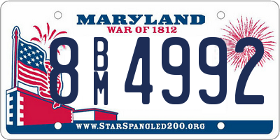 MD license plate 8BM4992