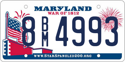 MD license plate 8BM4993