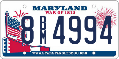 MD license plate 8BM4994