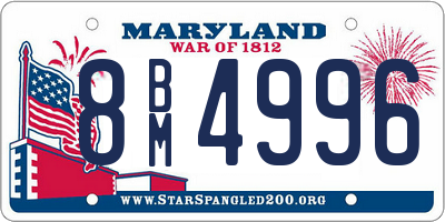 MD license plate 8BM4996