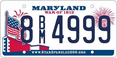 MD license plate 8BM4999