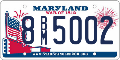 MD license plate 8BM5002