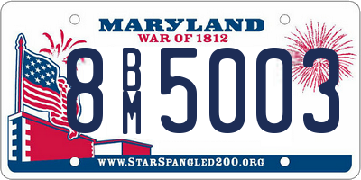 MD license plate 8BM5003