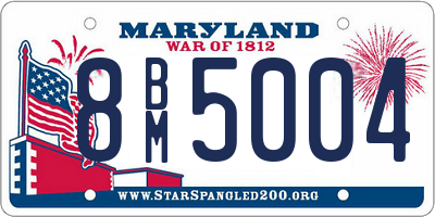 MD license plate 8BM5004