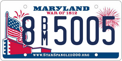 MD license plate 8BM5005