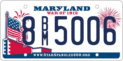 MD license plate 8BM5006