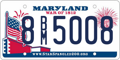 MD license plate 8BM5008