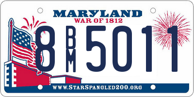 MD license plate 8BM5011