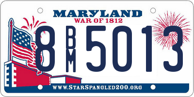 MD license plate 8BM5013