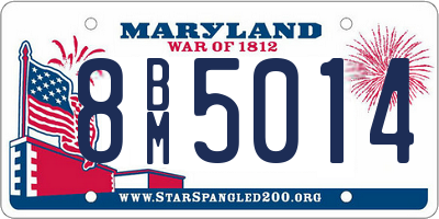 MD license plate 8BM5014