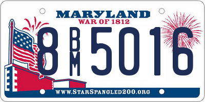 MD license plate 8BM5016