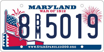 MD license plate 8BM5019