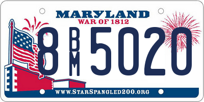 MD license plate 8BM5020