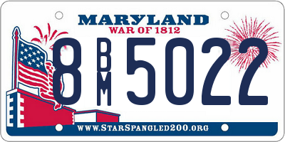 MD license plate 8BM5022