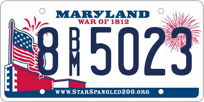 MD license plate 8BM5023