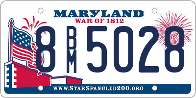 MD license plate 8BM5028