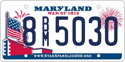 MD license plate 8BM5030