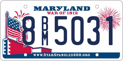 MD license plate 8BM5031