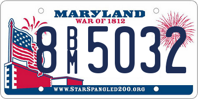 MD license plate 8BM5032