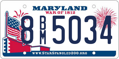 MD license plate 8BM5034