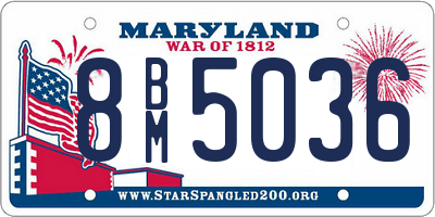 MD license plate 8BM5036